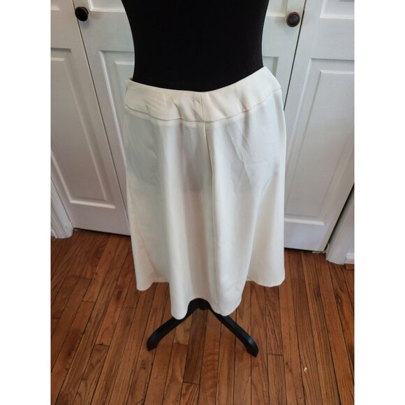 Ivory A Line Skirt Sag Harbor Sz 10 Side Pleat Retro Twee Minimalist Old Money - Picture 7 of 8